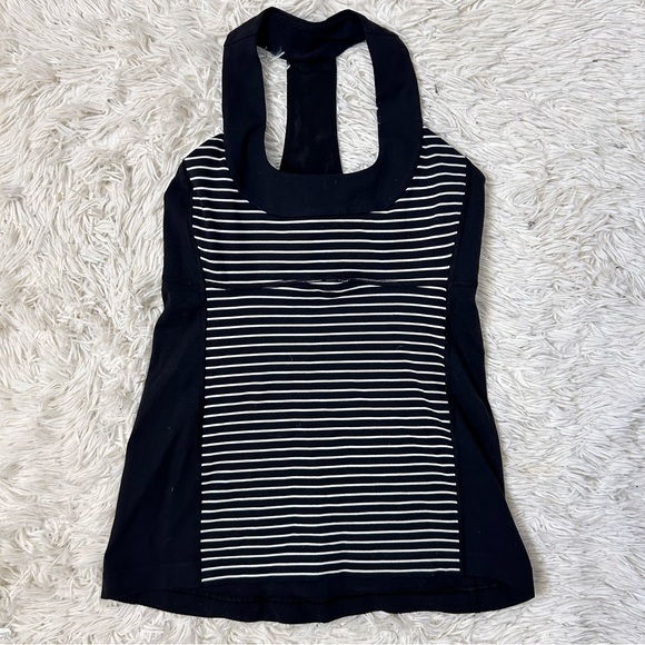 ◾️💟 Lululemon Scoop Neck Tank Black And White Stripe - Picture 8 of 12